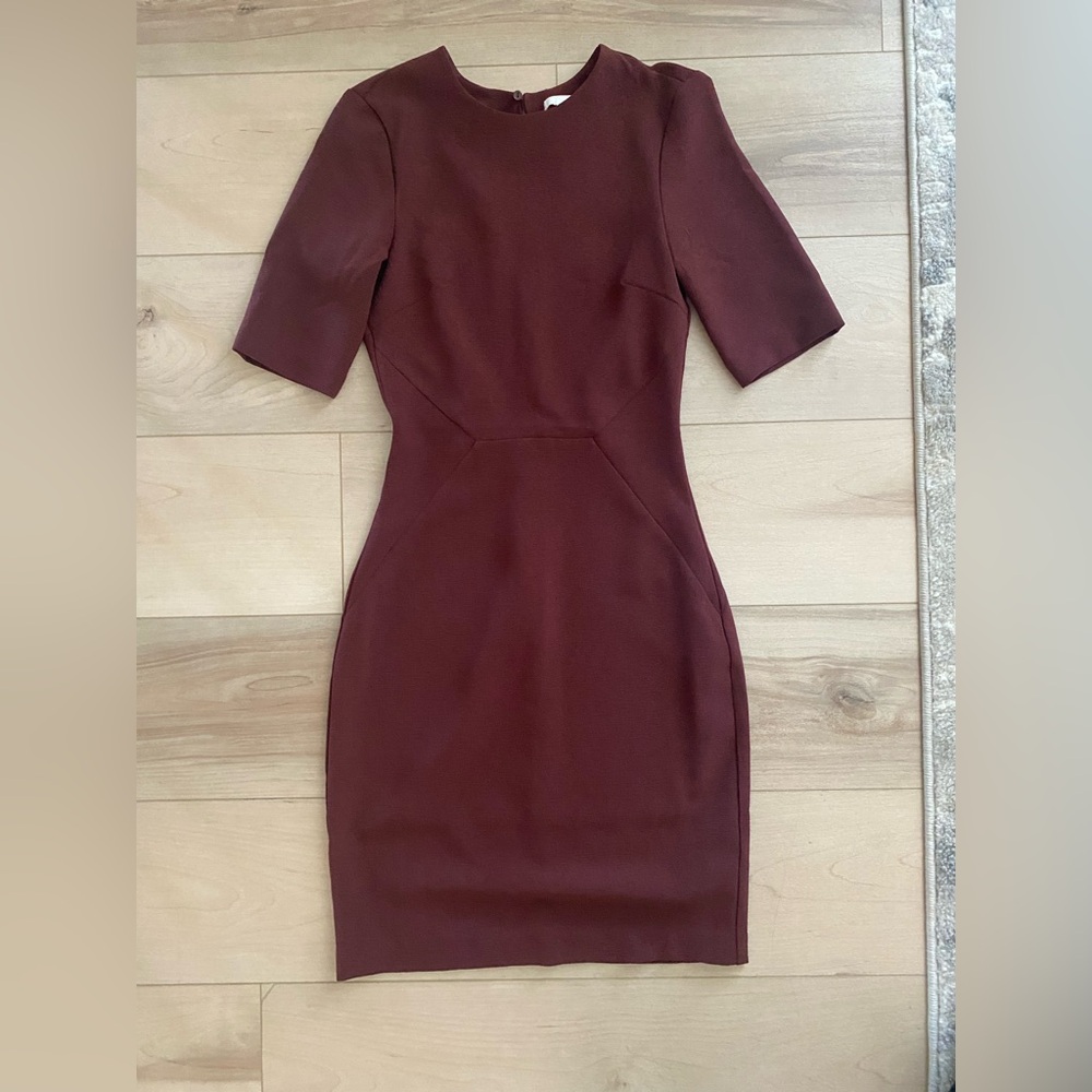 H&M Rich Burgundy Open Back Dress